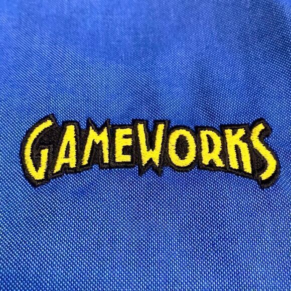 Gameworks vintage button up jean like material look arcade worker cosplay Y2K - Picture 2 of 6
